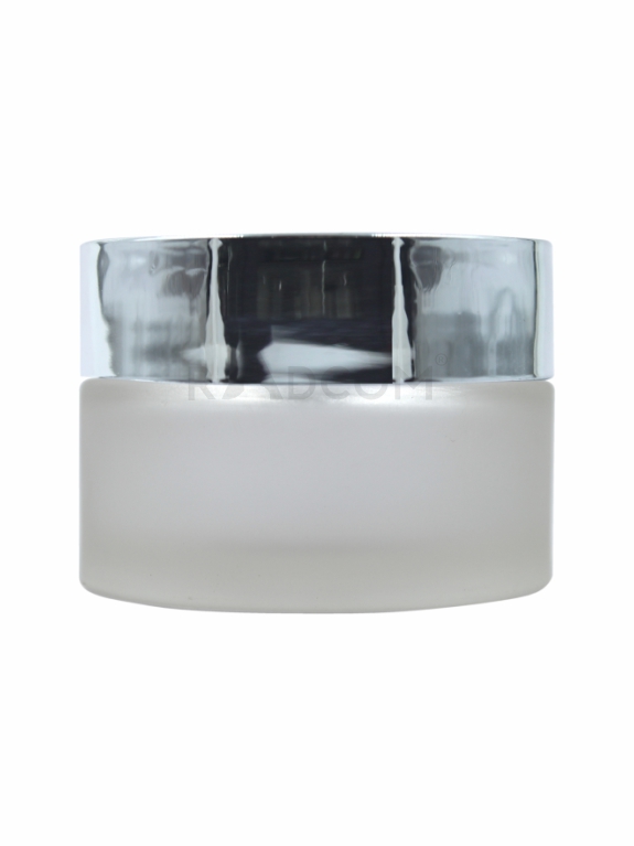 50Gm Shine Jar - Frosted-With Plastic Silver Cap With Inner Lid